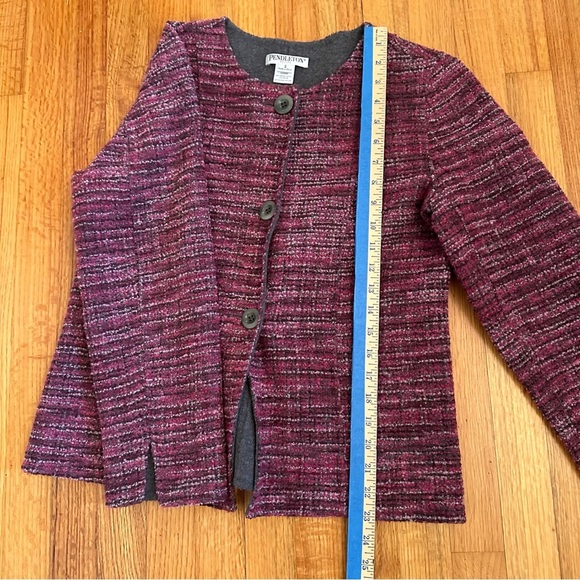 Pendleton Nancy Pink Magenta Gray Tweed Reversible Jacket Size Small  Petite - Picture 6 of 11